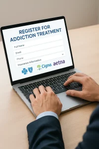 Commercial insurance patient registering for Suboxone treatment online