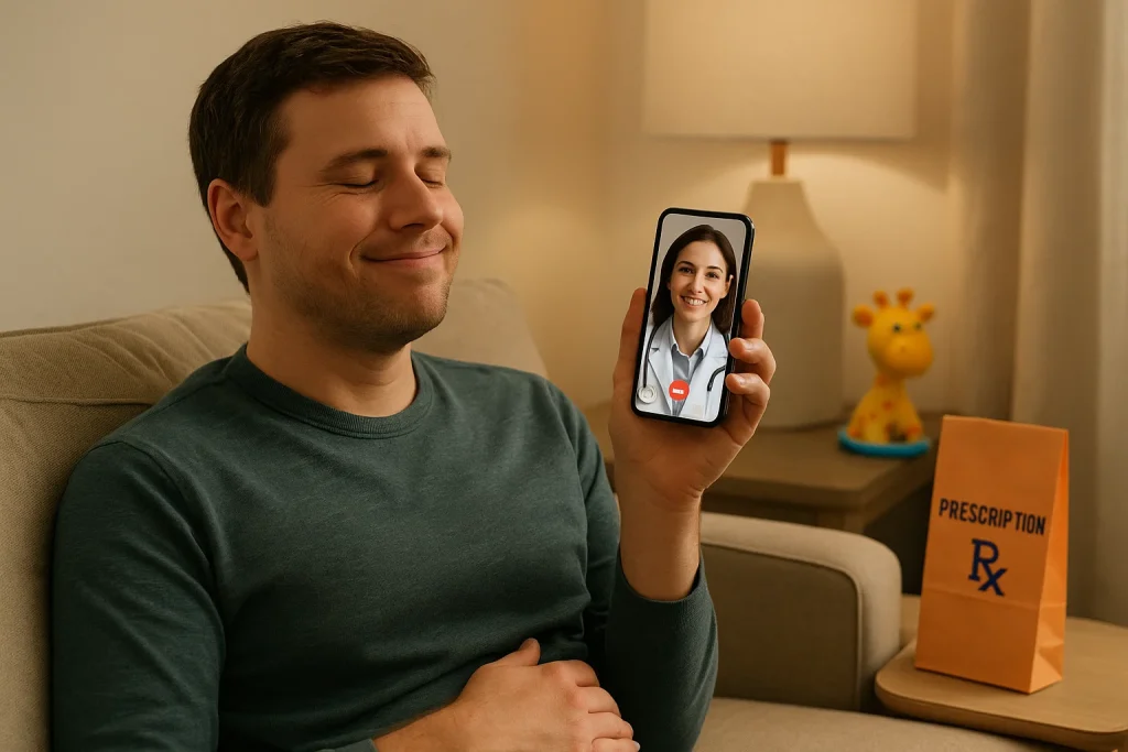 Patient receiving Suboxone treatment from a telemedicine provider on the same day
