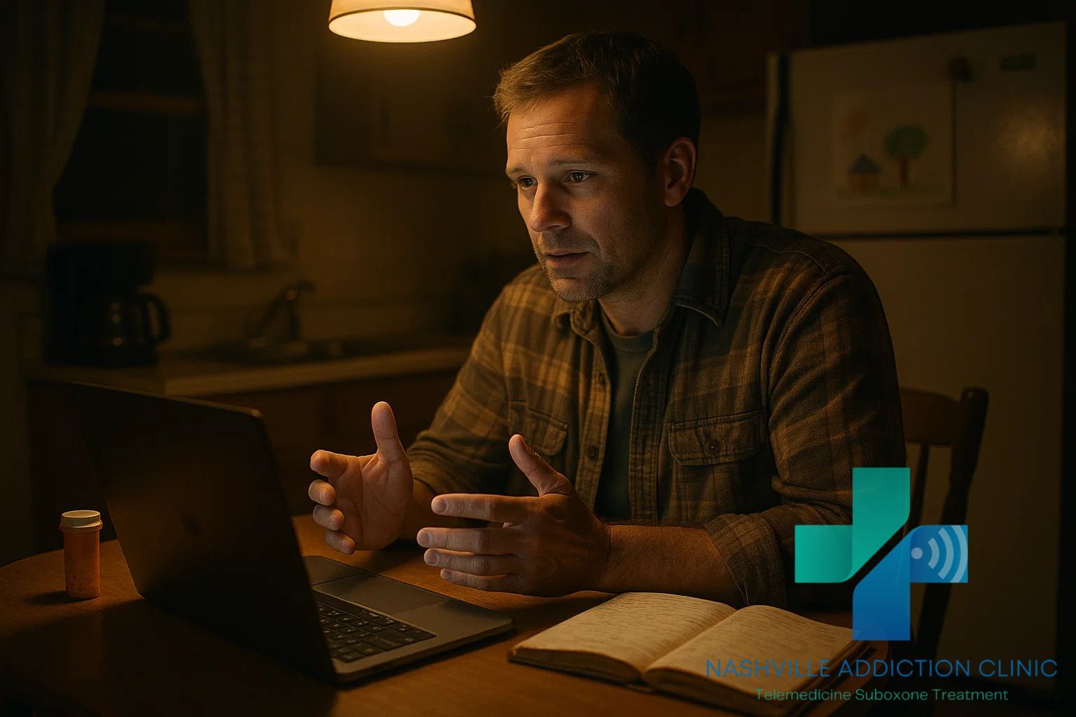 Person in Tennessee taking a virtual Suboxone assessment at home