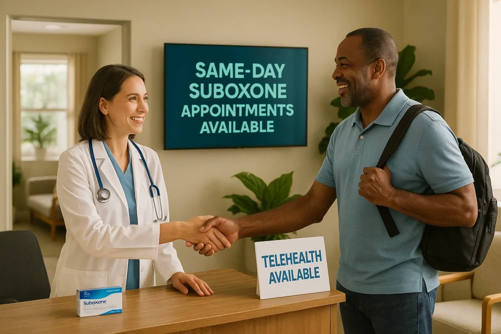 Nashville addiction treatment clinic offering same-day Suboxone appointments with compassionate medical staff