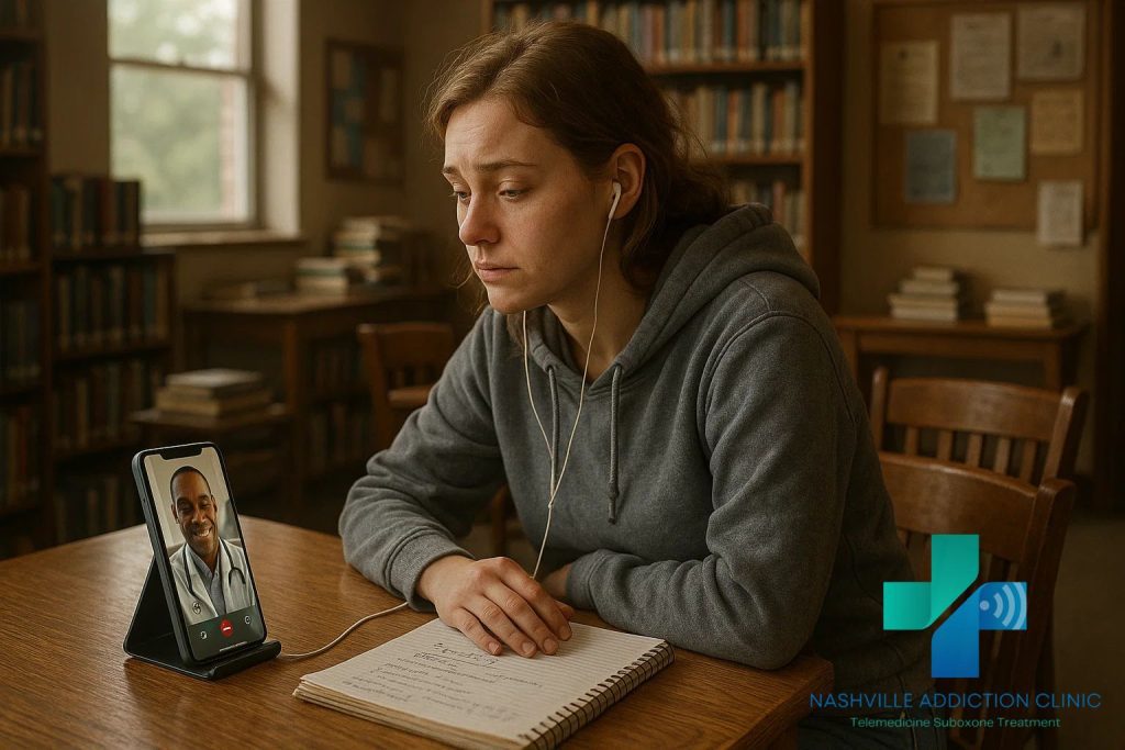 TeleMAT services in Tennessee providing virtual, confidential opioid addiction treatment from home.