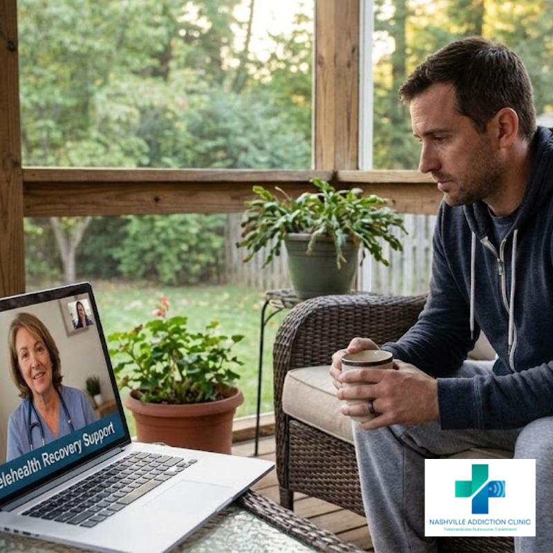 Telehealth doctor guiding patient through opioid withdrawal timeline