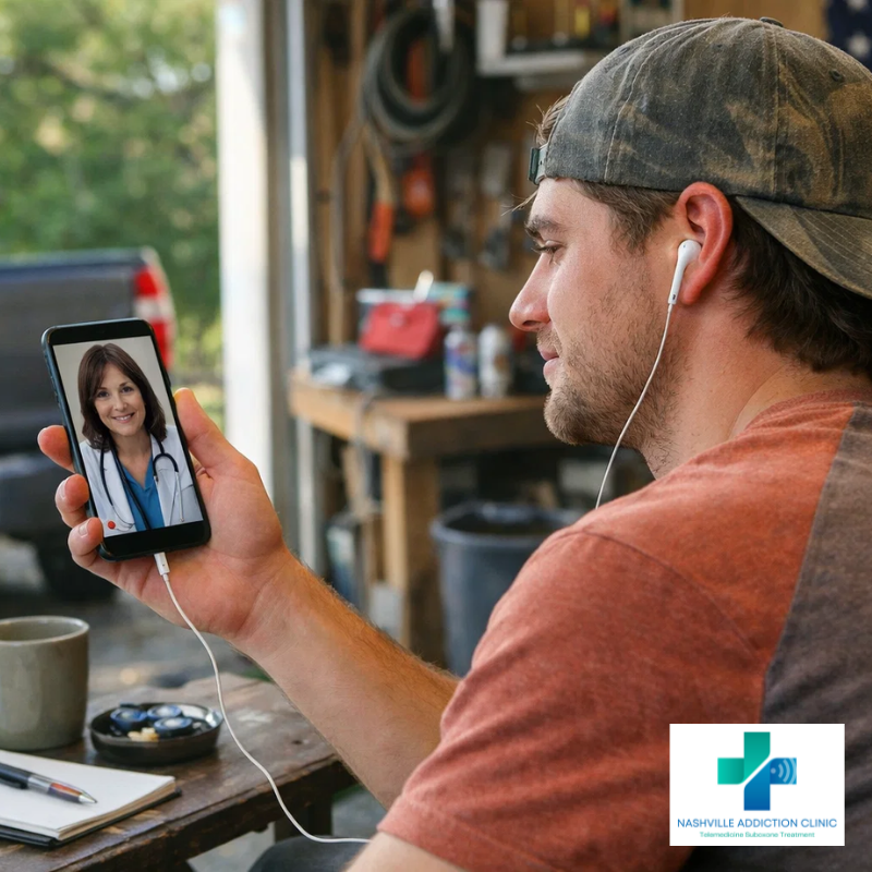 Tennessee patient attending virtual IOP addiction treatment online