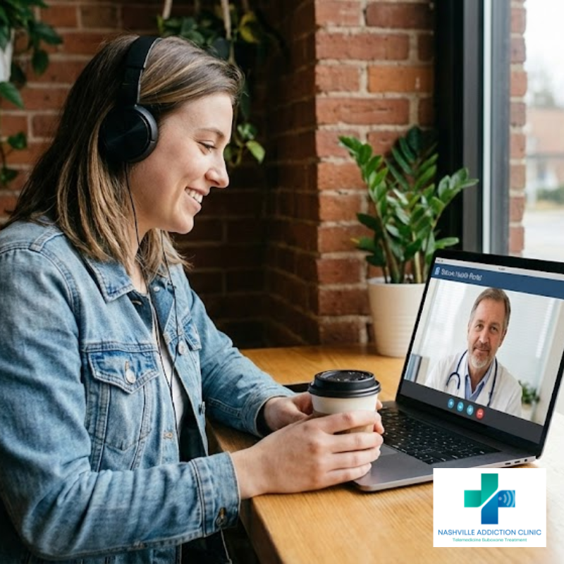 Telemedicine provider explaining buprenorphine treatment to a patient