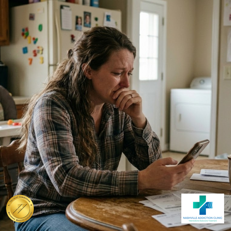 Patient attending Suboxone treatment online via telehealth